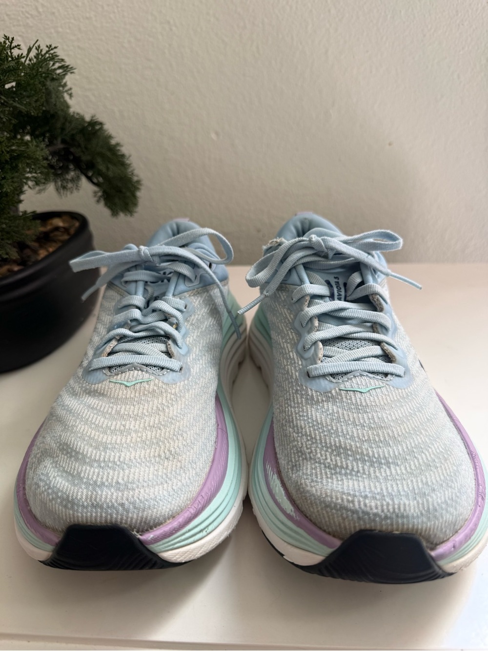 Hoka Gaviota 5 women size 8 Light Blue Running Sneakers with Mint & Purple - Picture 4 of 14